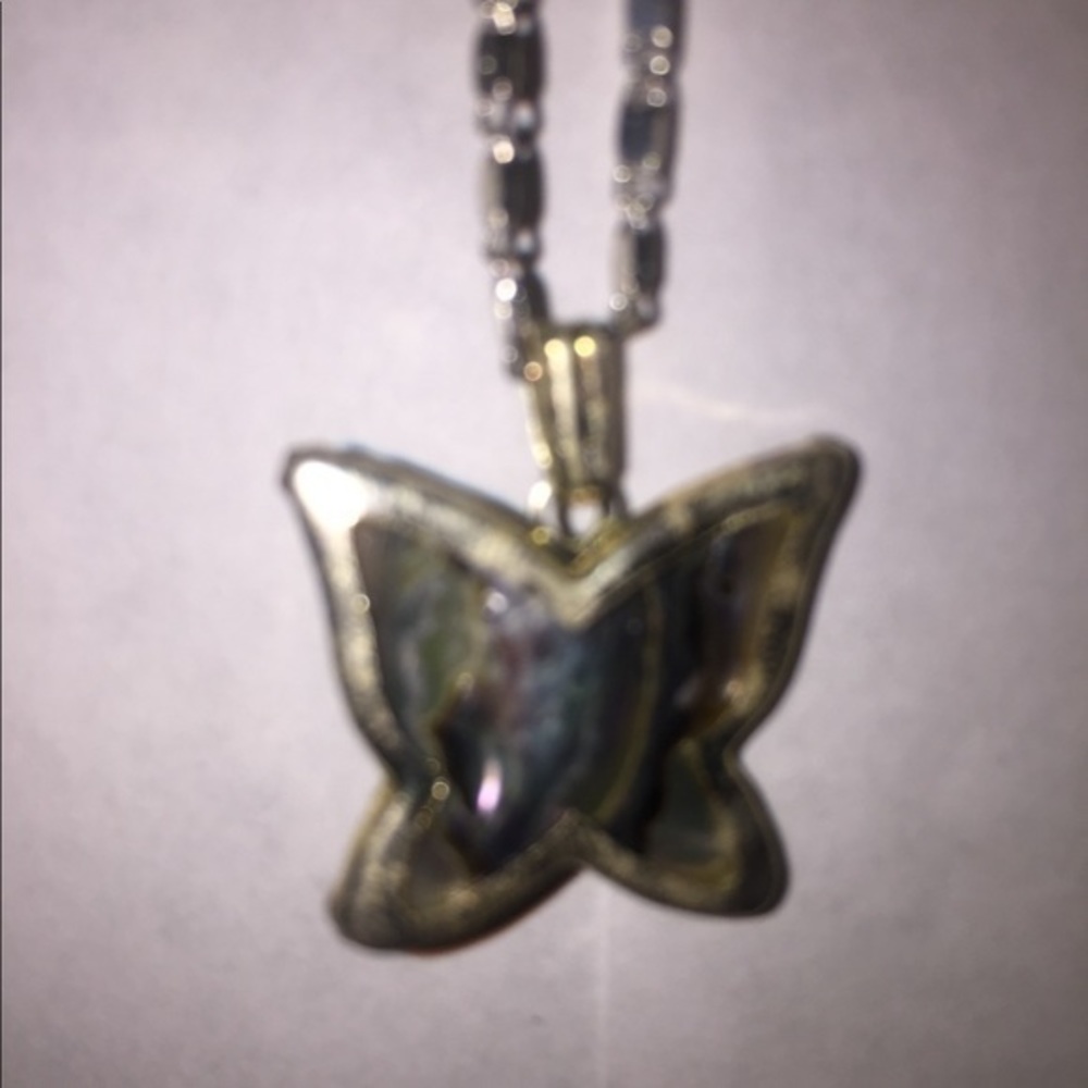 Abalone shell butterfly necklace